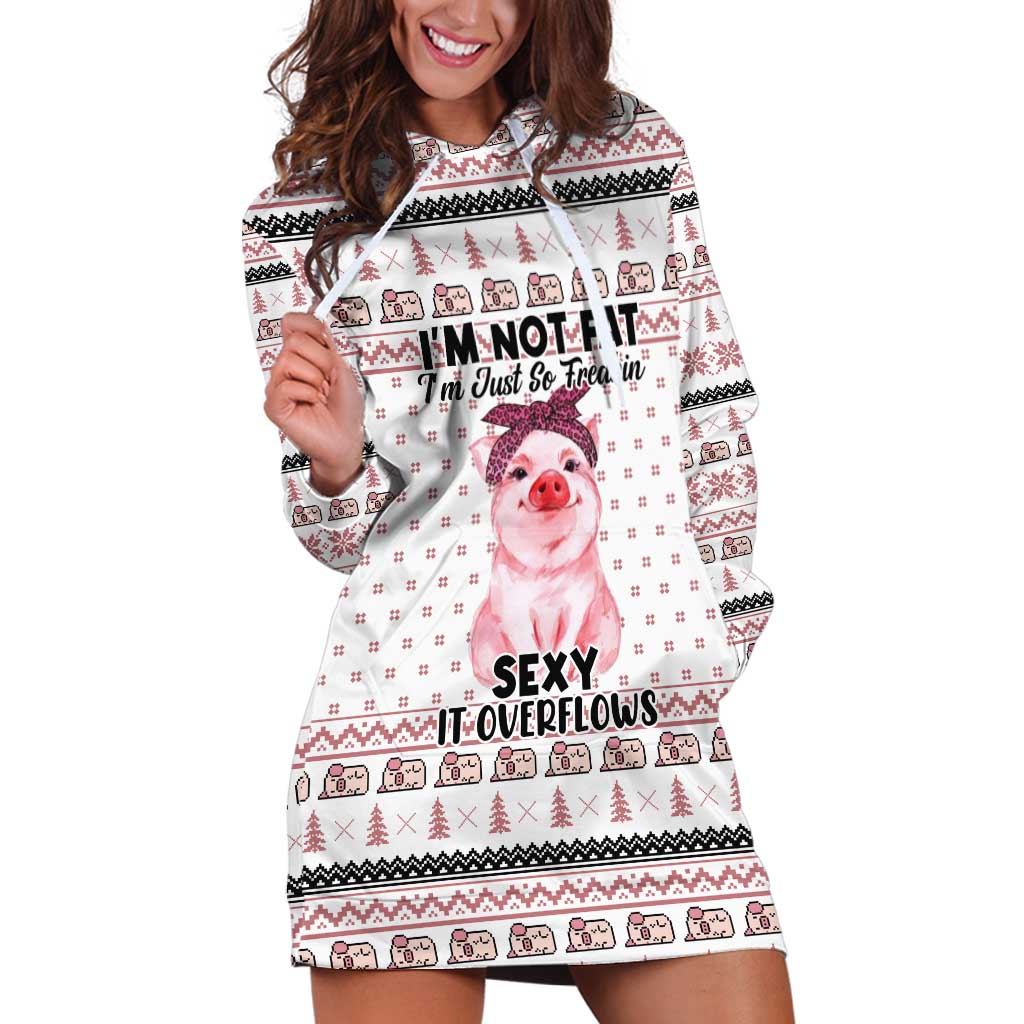 Pig Overflows Christmas Hoodie Dress Xmas Holiday Patterns - Wonder Print Shop
