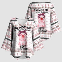 Pig Overflows Christmas Kimono Sleeve Blouse Xmas Holiday Patterns - Wonder Print Shop