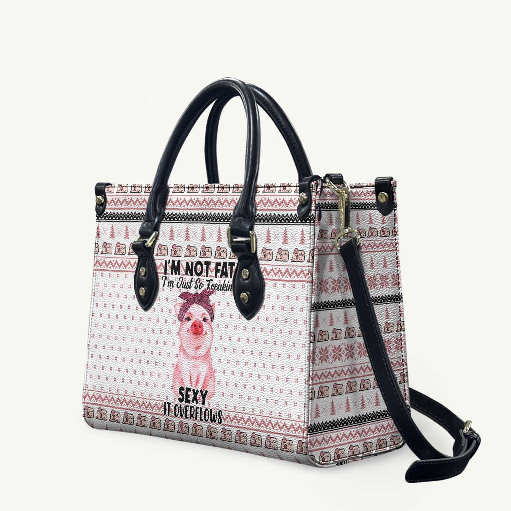 Pig Overflows Christmas Leather Bag Xmas Holiday Patterns - Wonder Print Shop