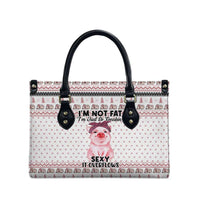 Pig Overflows Christmas Leather Bag Xmas Holiday Patterns - Wonder Print Shop
