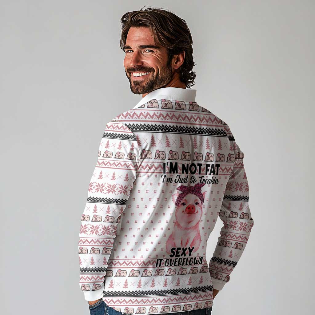 Pig Overflows Christmas Long Sleeve Polo Shirt Xmas Holiday Patterns - Wonder Print Shop