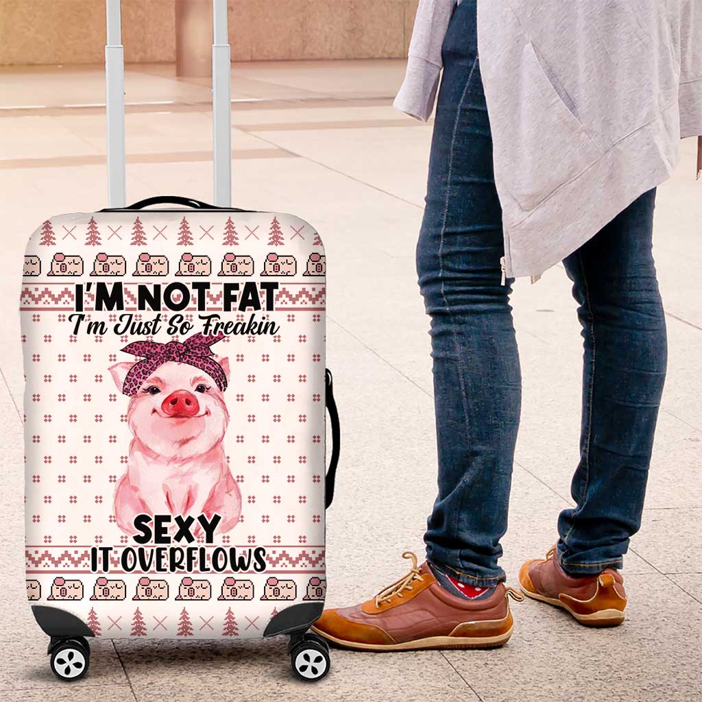 Pig Overflows Christmas Luggage Cover Xmas Holiday Patterns - Wonder Print Shop