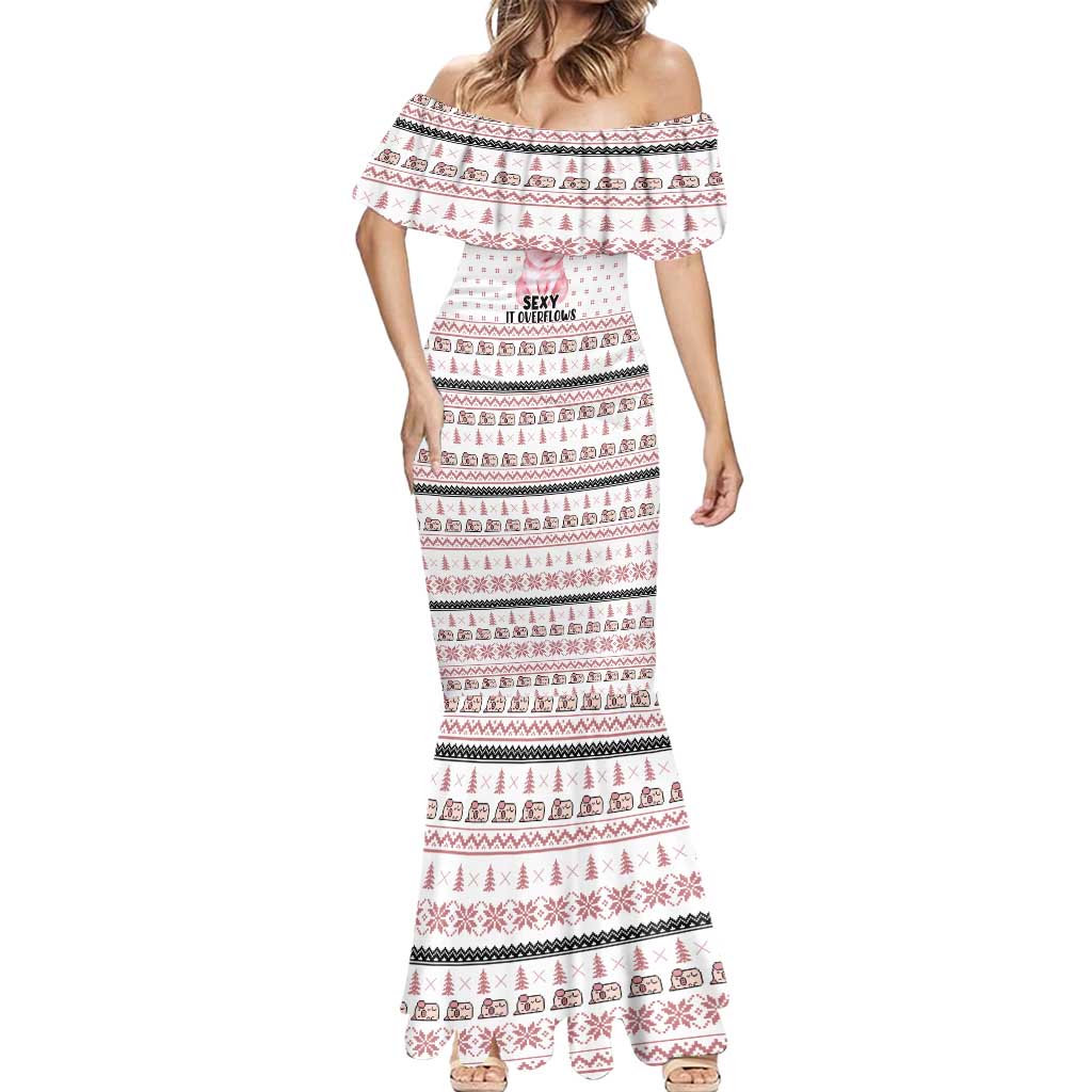 Pig Overflows Christmas Mermaid Dress Xmas Holiday Patterns - Wonder Print Shop