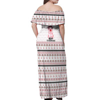 Pig Overflows Christmas Off Shoulder Maxi Dress Xmas Holiday Patterns - Wonder Print Shop