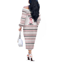 Pig Overflows Christmas Off The Shoulder Long Sleeve Dress Xmas Holiday Patterns - Wonder Print Shop