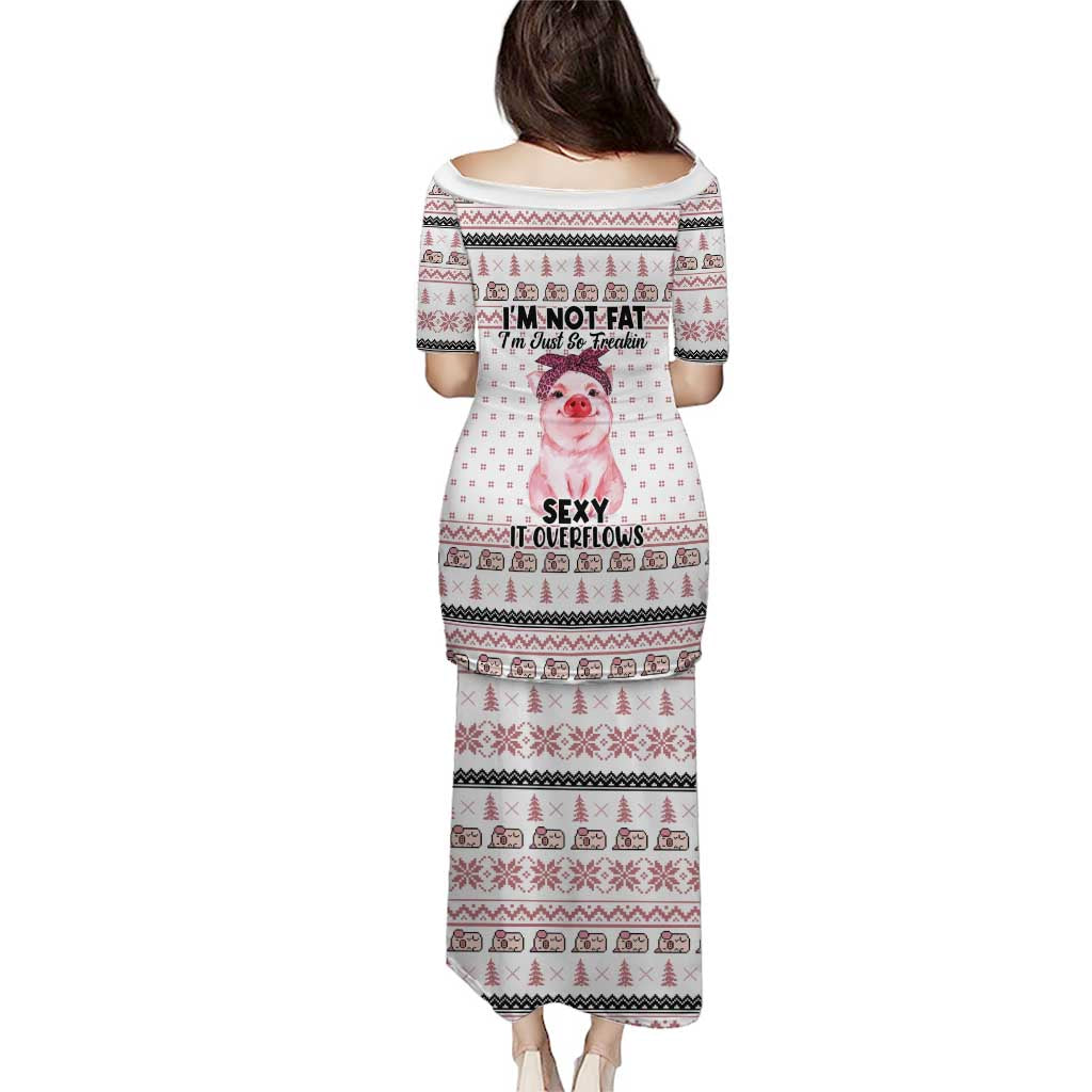 Pig Overflows Christmas Puletasi Xmas Holiday Patterns - Wonder Print Shop