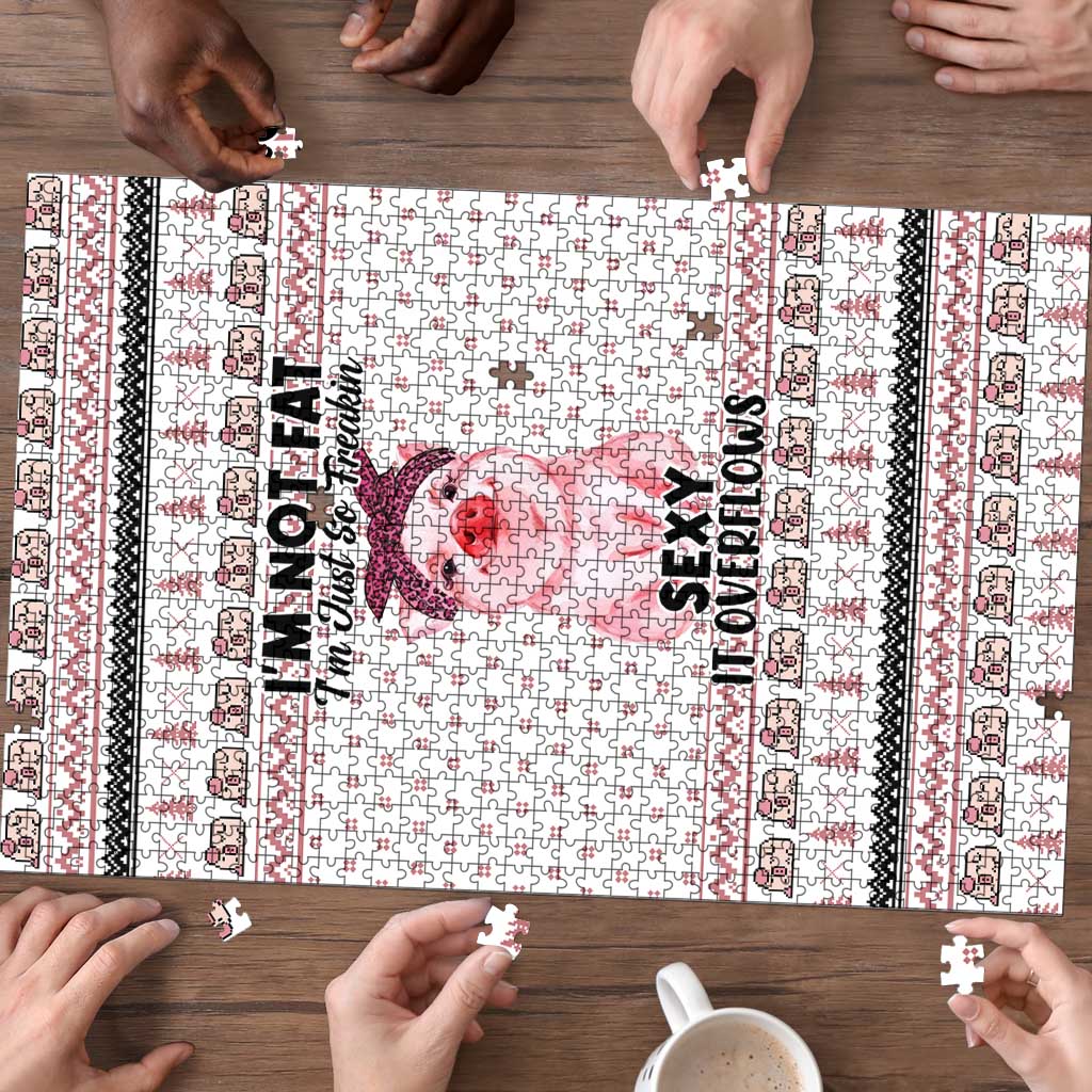 Pig Overflows Christmas Puzzle Xmas Holiday Patterns - Wonder Print Shop
