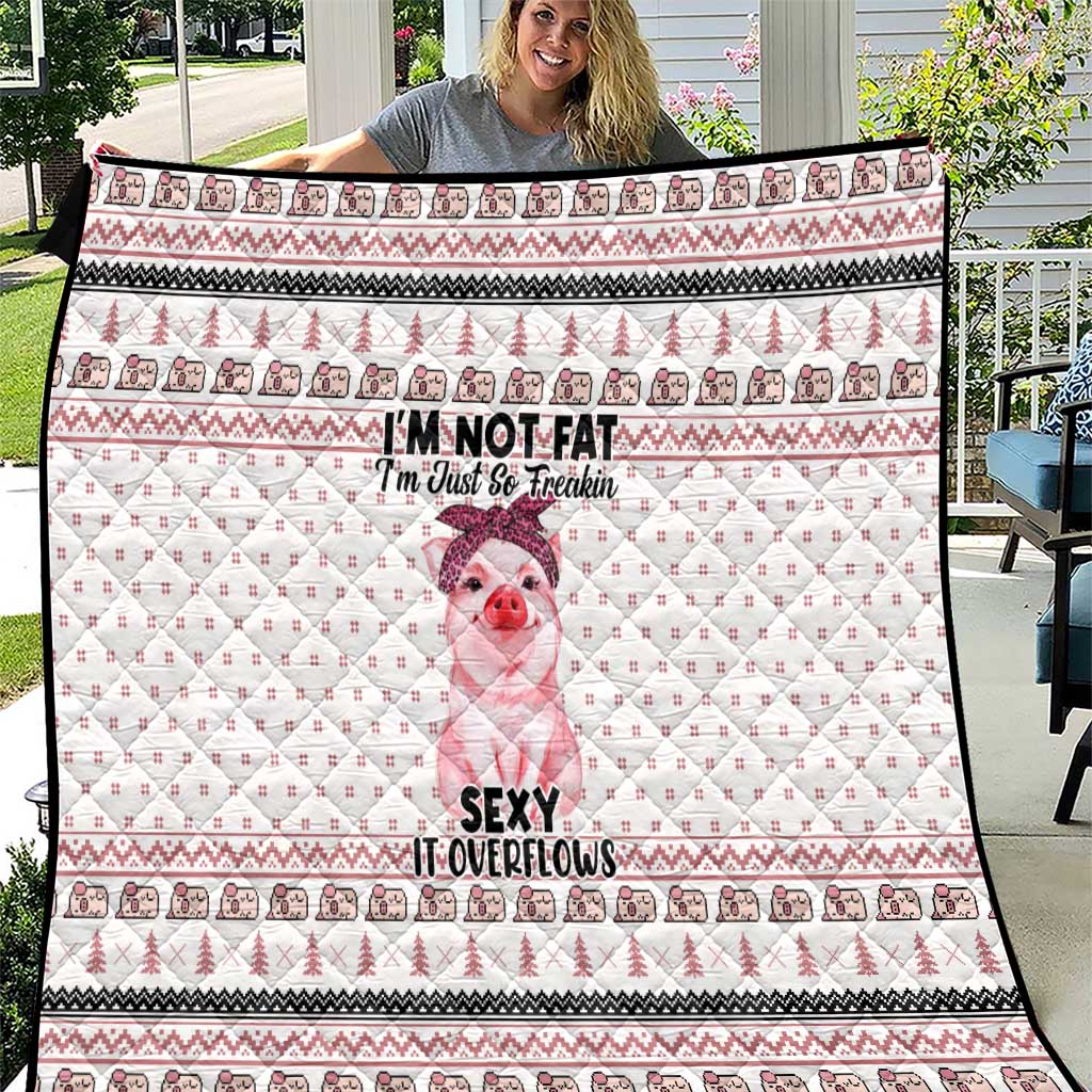 Pig Overflows Christmas Quilt Xmas Holiday Patterns - Wonder Print Shop