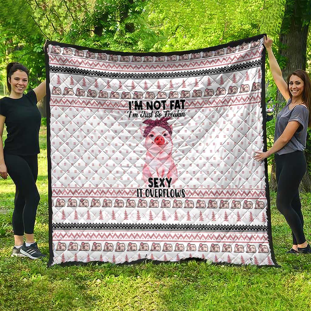 Pig Overflows Christmas Quilt Xmas Holiday Patterns - Wonder Print Shop