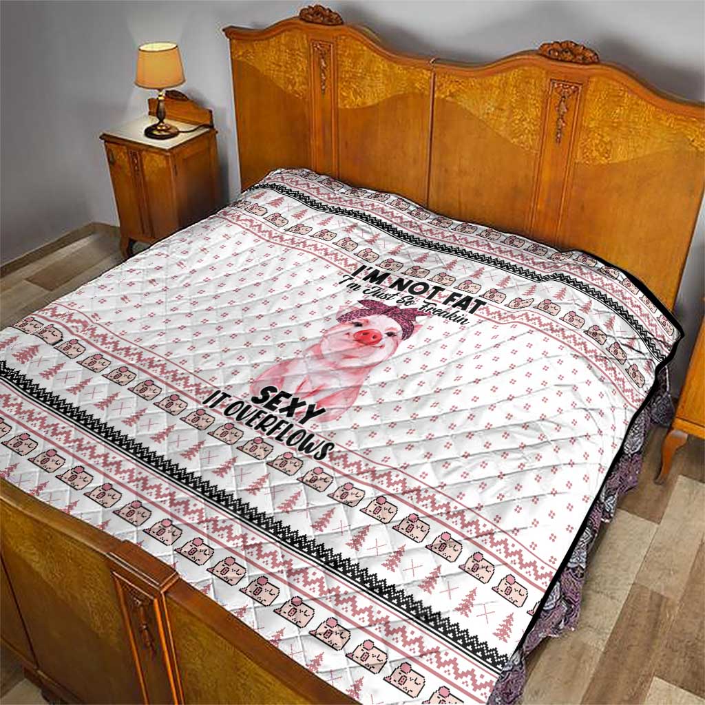 Pig Overflows Christmas Quilt Xmas Holiday Patterns - Wonder Print Shop