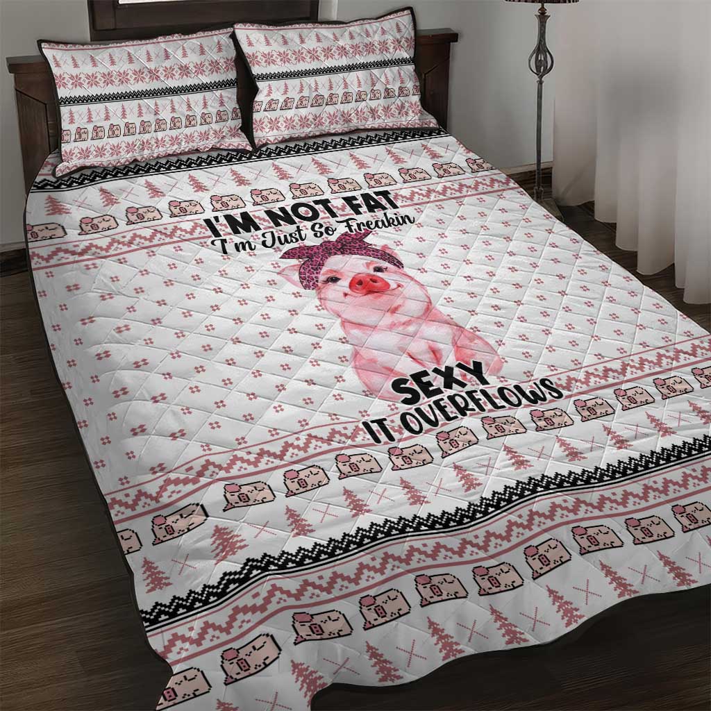Pig Overflows Christmas Quilt Bed Set Xmas Holiday Patterns - Wonder Print Shop
