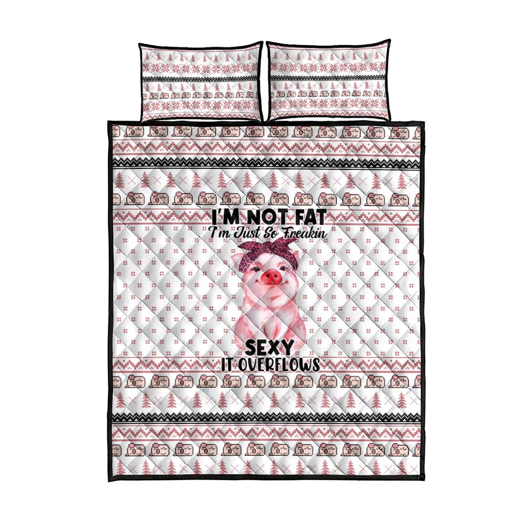 Pig Overflows Christmas Quilt Bed Set Xmas Holiday Patterns - Wonder Print Shop