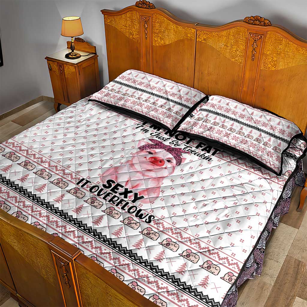 Pig Overflows Christmas Quilt Bed Set Xmas Holiday Patterns - Wonder Print Shop