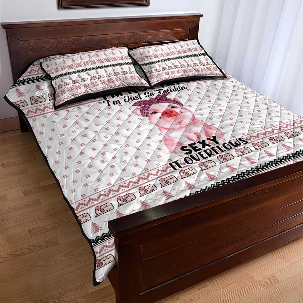 Pig Overflows Christmas Quilt Bed Set Xmas Holiday Patterns - Wonder Print Shop