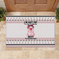 Pig Overflows Christmas Rubber Doormat Xmas Holiday Patterns - Wonder Print Shop