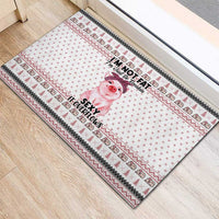 Pig Overflows Christmas Rubber Doormat Xmas Holiday Patterns - Wonder Print Shop