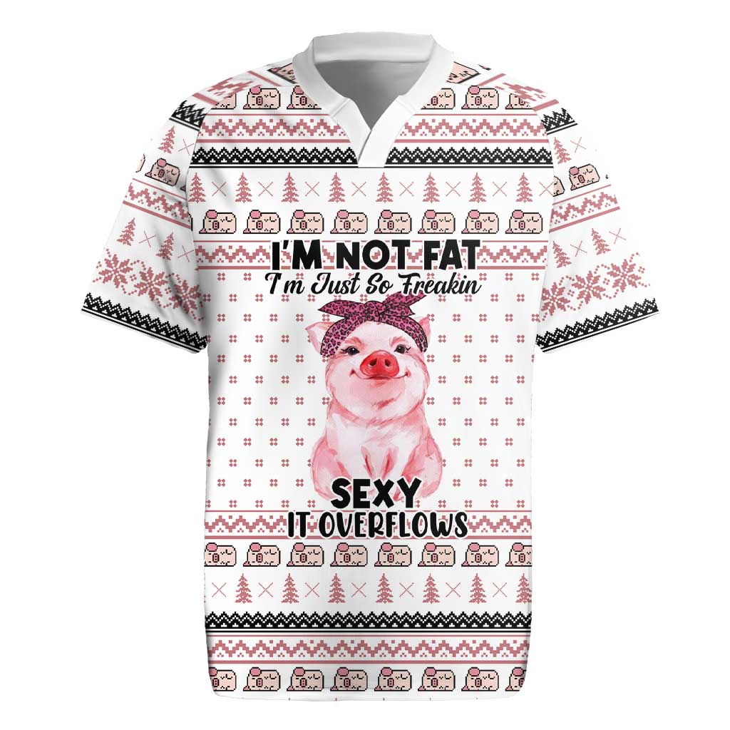 Pig Overflows Christmas Rugby Jersey Xmas Holiday Patterns - Wonder Print Shop