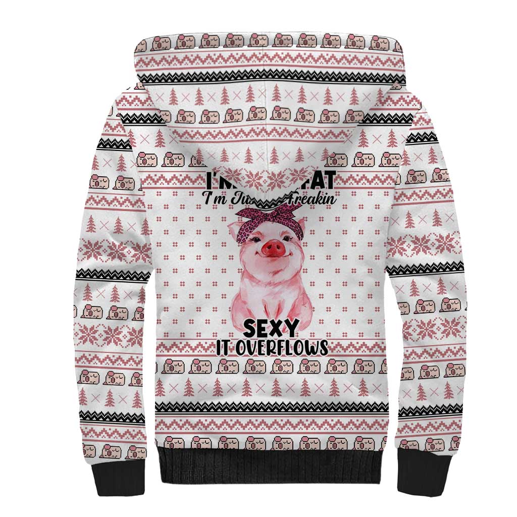 Pig Overflows Christmas Sherpa Hoodie Xmas Holiday Patterns - Wonder Print Shop