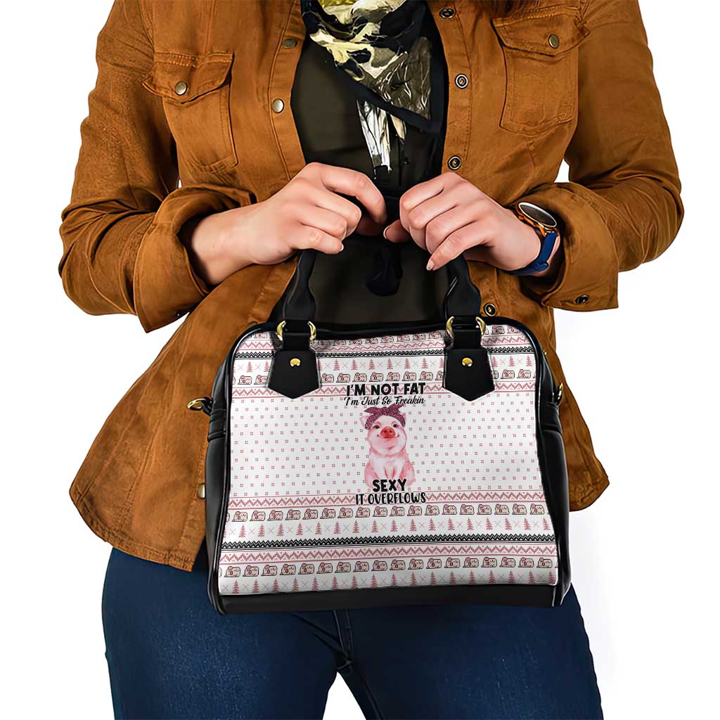 Pig Overflows Christmas Shoulder Handbag Xmas Holiday Patterns - Wonder Print Shop