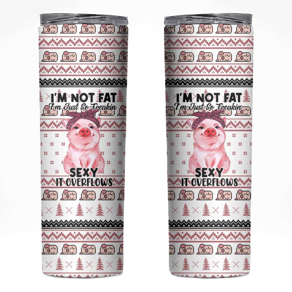 Pig Overflows Christmas Skinny Tumbler Xmas Holiday Patterns - Wonder Print Shop