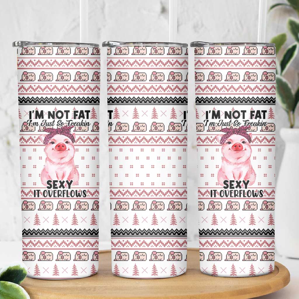 Pig Overflows Christmas Skinny Tumbler Xmas Holiday Patterns - Wonder Print Shop