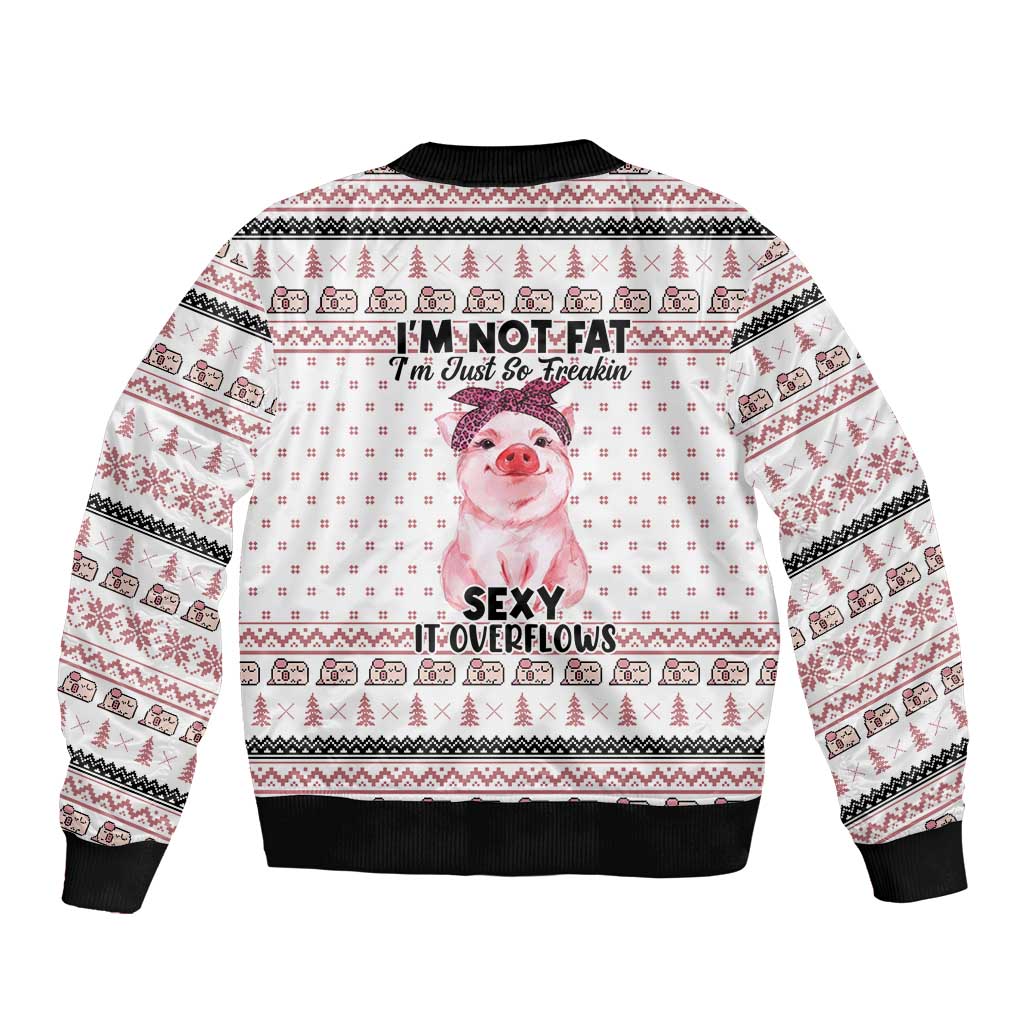 Pig Overflows Christmas Sleeve Zip Bomber Jacket Xmas Holiday Patterns - Wonder Print Shop