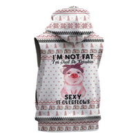 Pig Overflows Christmas Sleeveless Zip Hoodie Xmas Holiday Patterns - Wonder Print Shop