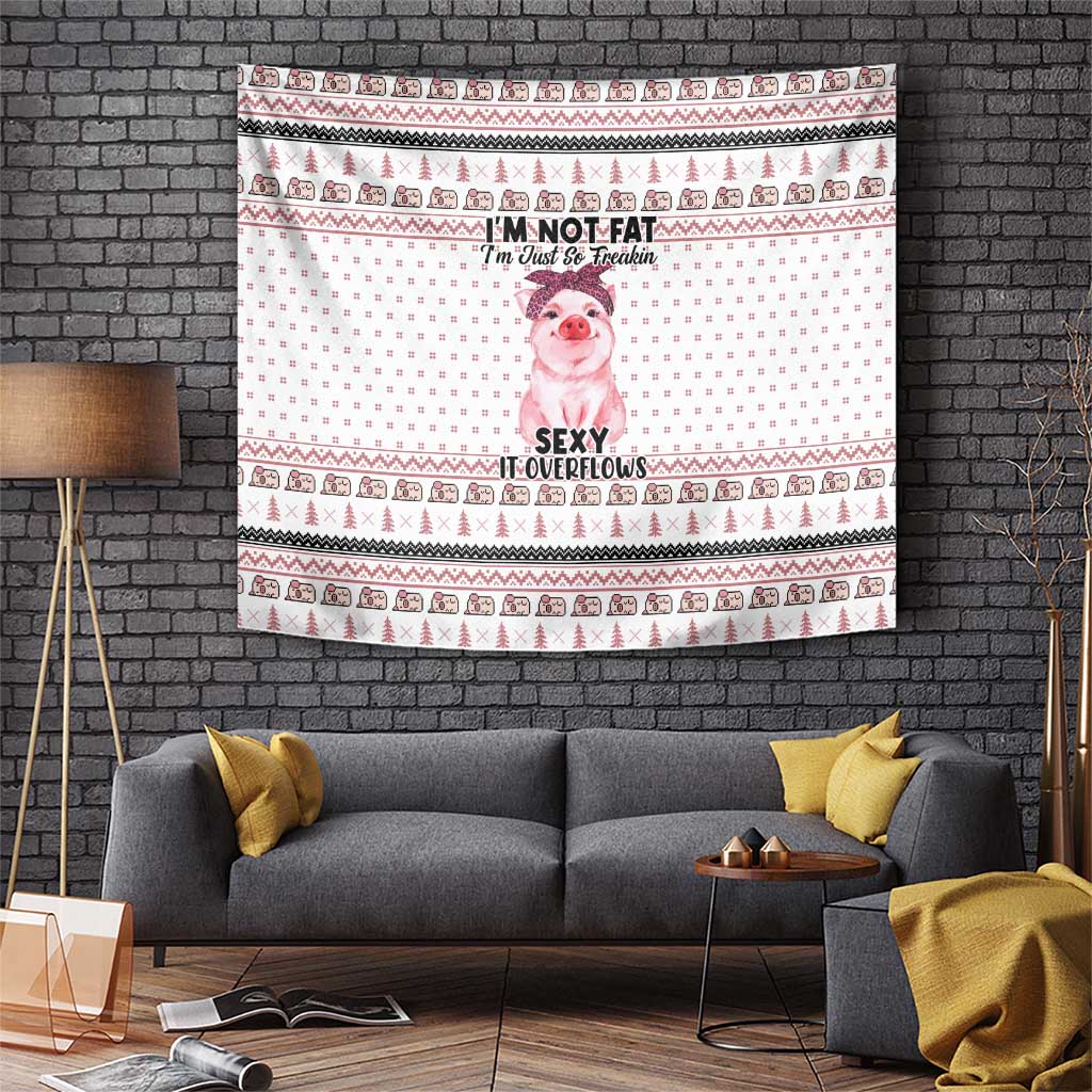 Pig Overflows Christmas Tapestry Xmas Holiday Patterns - Wonder Print Shop
