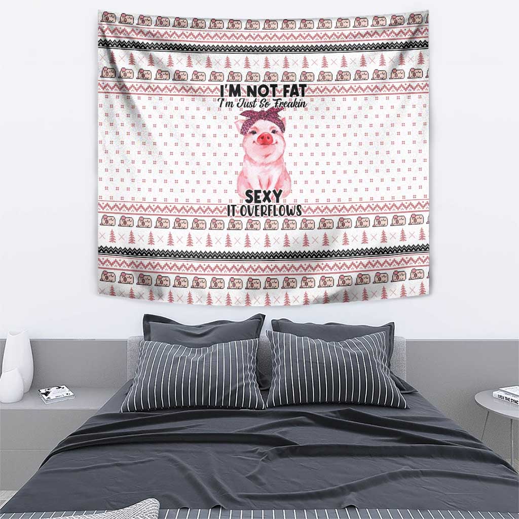 Pig Overflows Christmas Tapestry Xmas Holiday Patterns - Wonder Print Shop