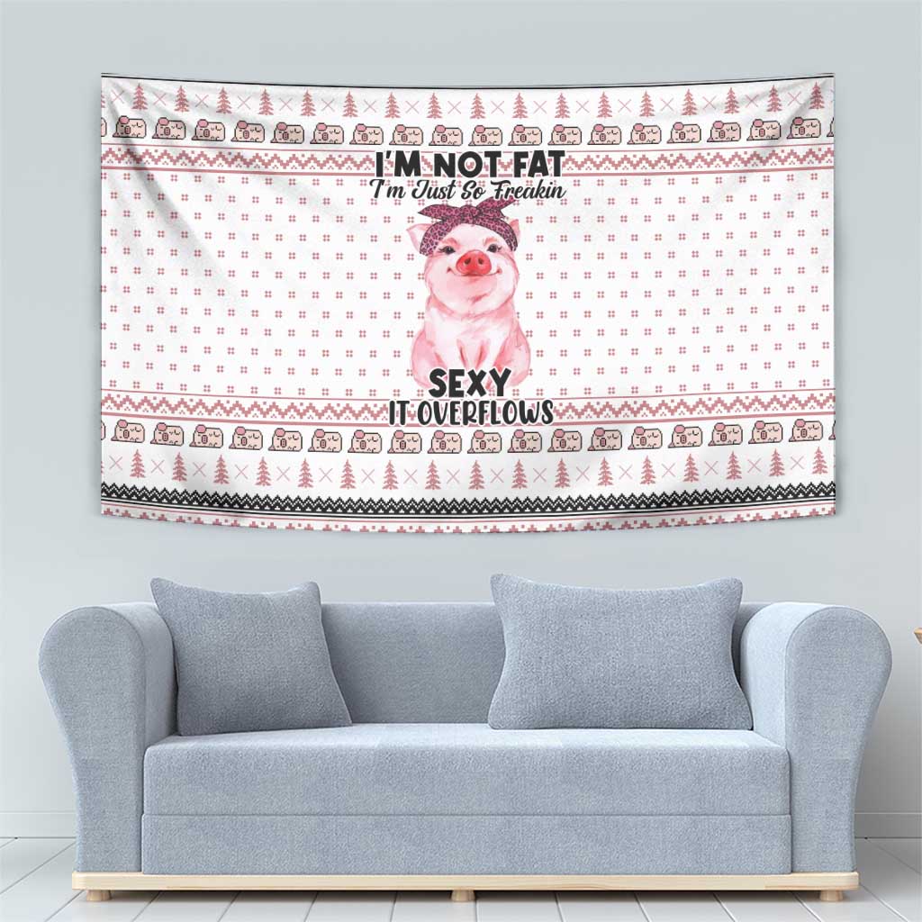 Pig Overflows Christmas Tapestry Xmas Holiday Patterns - Wonder Print Shop