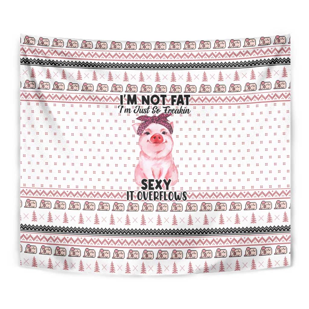 Pig Overflows Christmas Tapestry Xmas Holiday Patterns - Wonder Print Shop