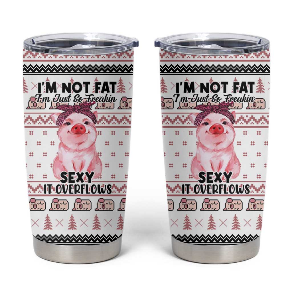Pig Overflows Christmas Tumbler Cup Xmas Holiday Patterns - Wonder Print Shop