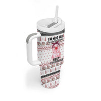 Pig Overflows Christmas Tumbler With Handle Xmas Holiday Patterns - Wonder Print Shop