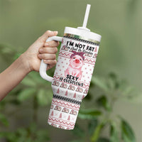 Pig Overflows Christmas Tumbler With Handle Xmas Holiday Patterns - Wonder Print Shop