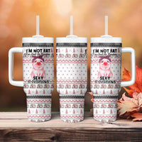 Pig Overflows Christmas Tumbler With Handle Xmas Holiday Patterns - Wonder Print Shop