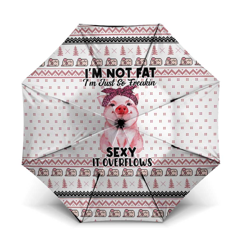 Pig Overflows Christmas Umbrella Xmas Holiday Patterns - undefined