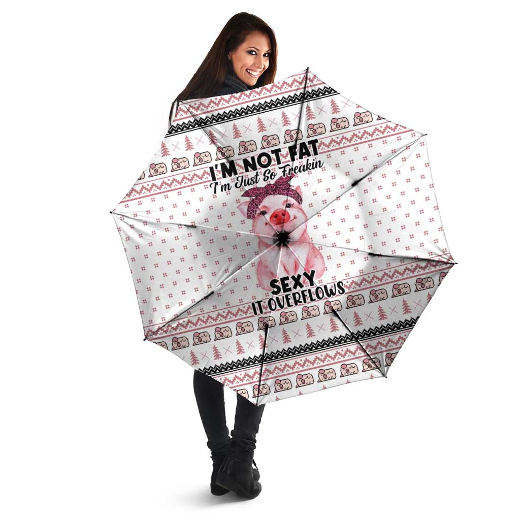 Pig Overflows Christmas Umbrella Xmas Holiday Patterns - undefined