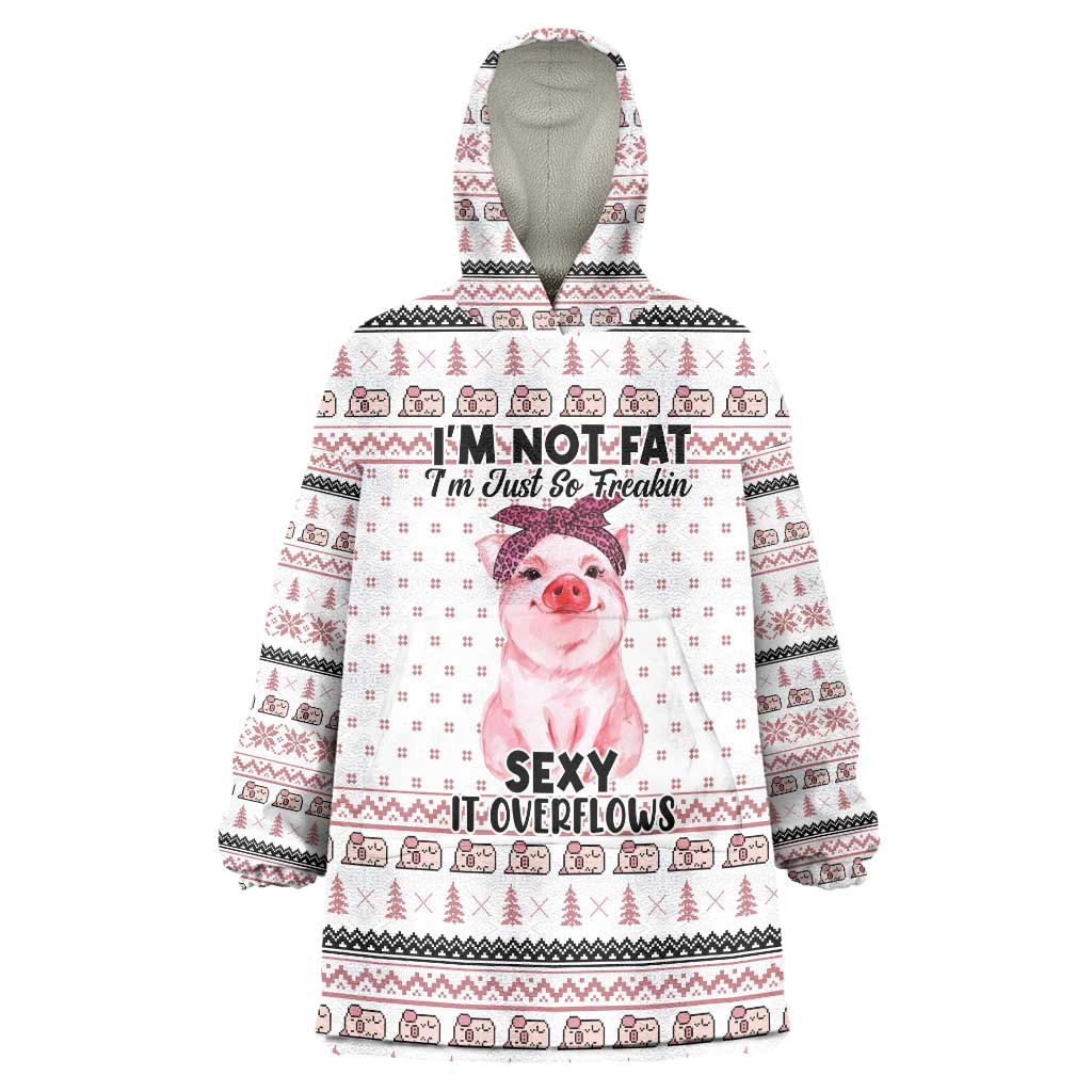 Pig Overflows Christmas Wearable Blanket Hoodie Xmas Holiday Patterns - Wonder Print Shop