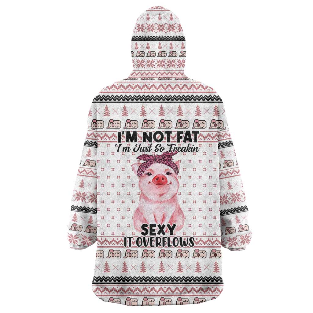 Pig Overflows Christmas Wearable Blanket Hoodie Xmas Holiday Patterns - Wonder Print Shop