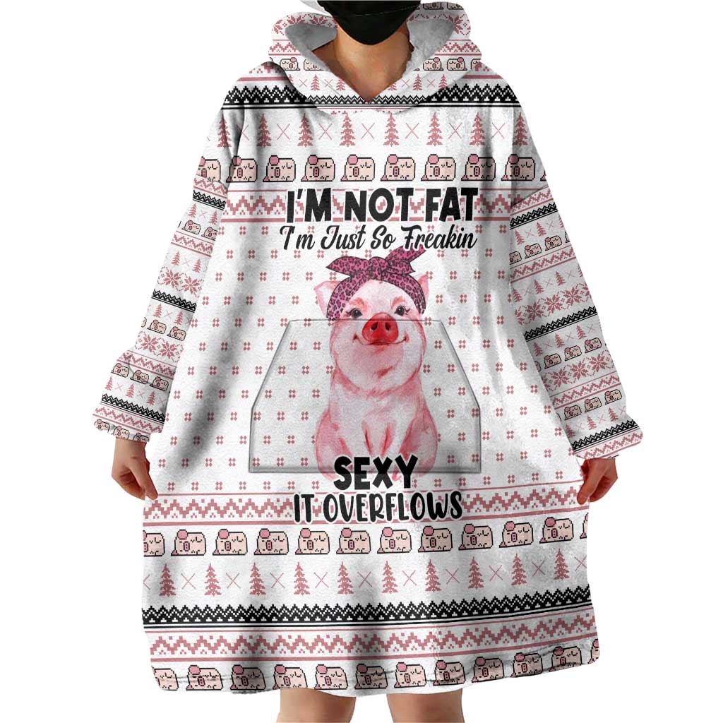 Pig Overflows Christmas Wearable Blanket Hoodie Xmas Holiday Patterns - Wonder Print Shop