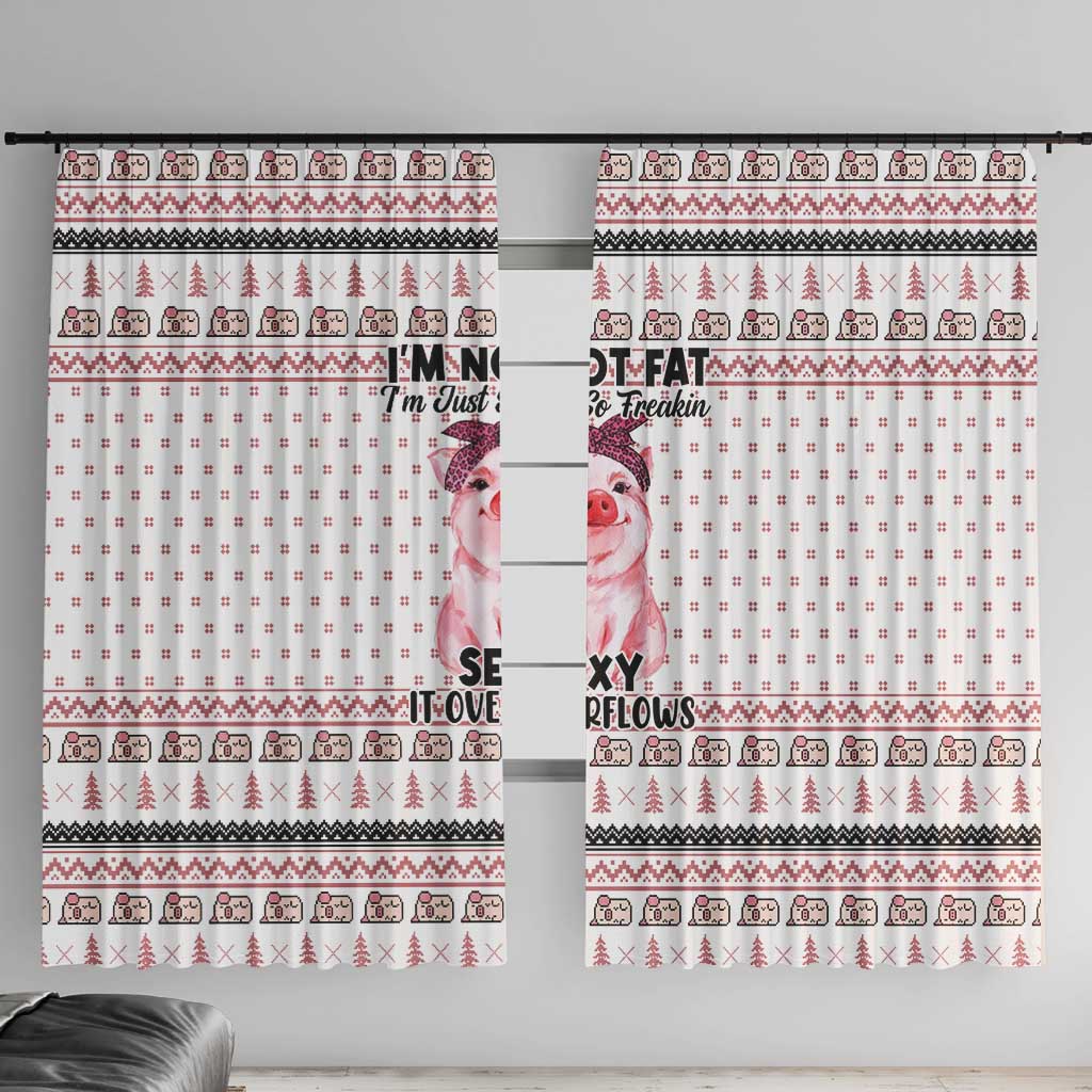 Pig Overflows Christmas Window Curtain Xmas Holiday Patterns - Wonder Print Shop