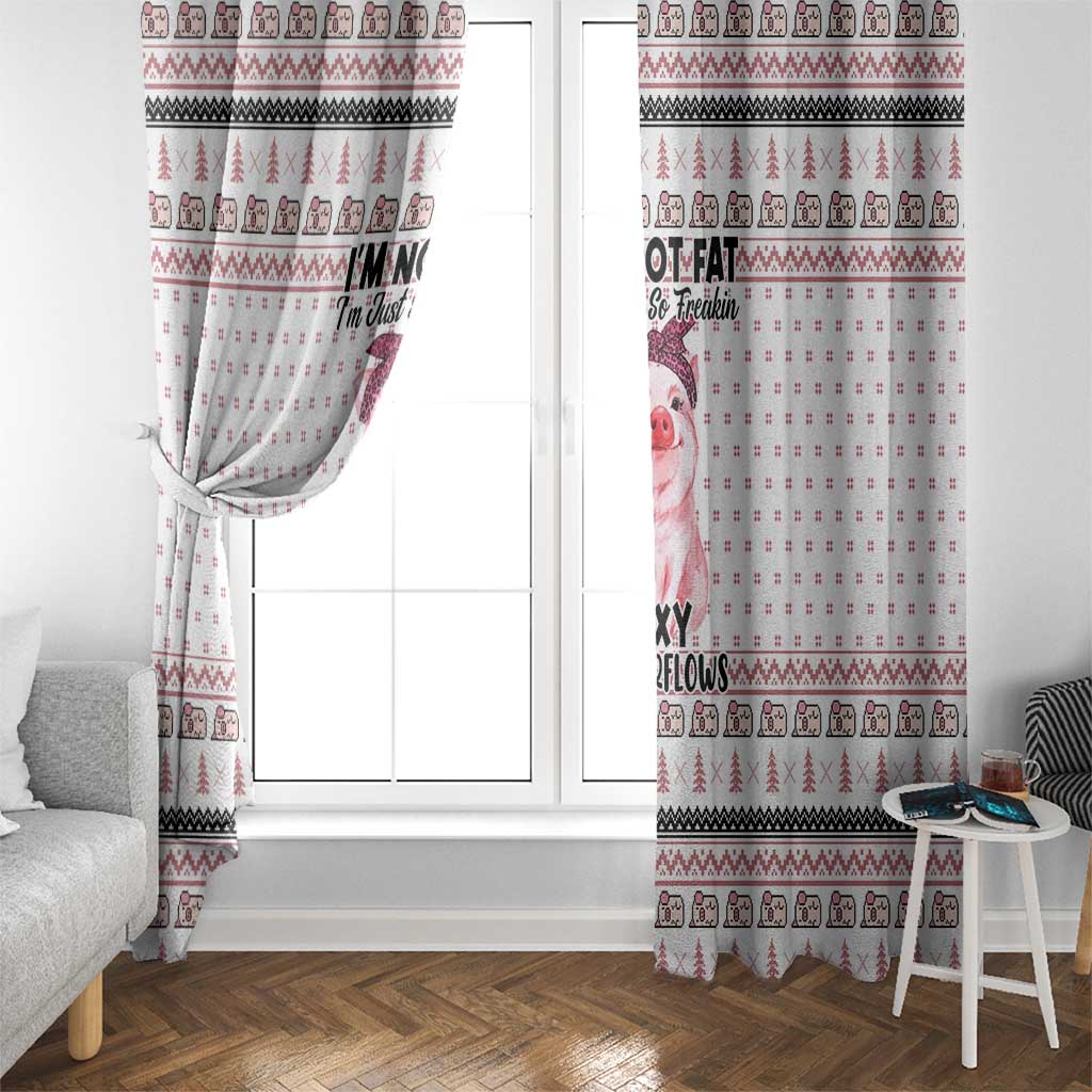 Pig Overflows Christmas Window Curtain Xmas Holiday Patterns - Wonder Print Shop