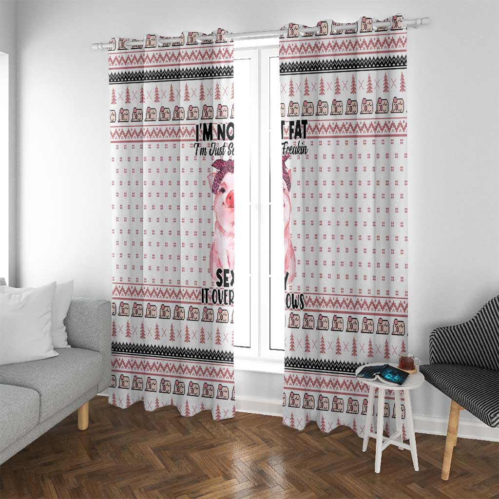 Pig Overflows Christmas Window Curtain Xmas Holiday Patterns - Wonder Print Shop