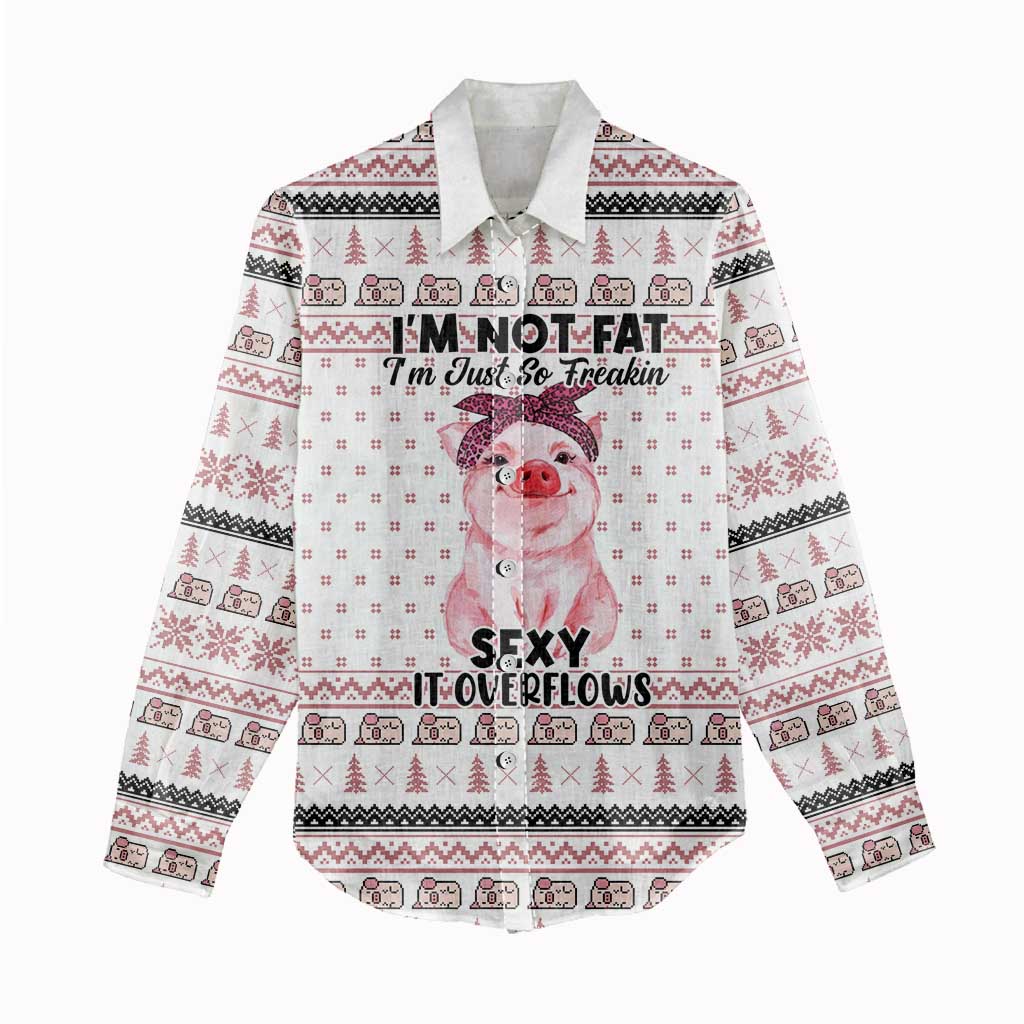 Pig Overflows Christmas Women Casual Shirt Xmas Holiday Patterns - Wonder Print Shop