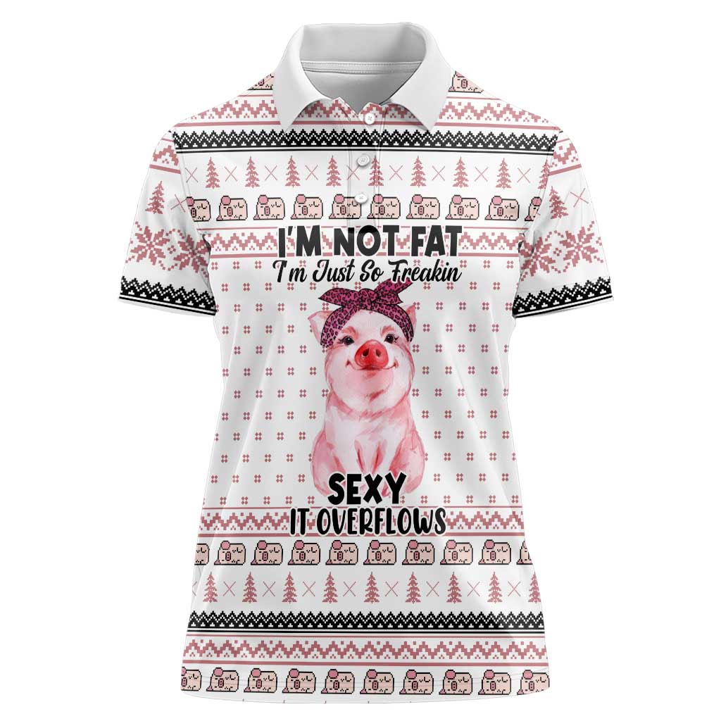 Pig Overflows Christmas Women Polo Shirt Xmas Holiday Patterns - Wonder Print Shop