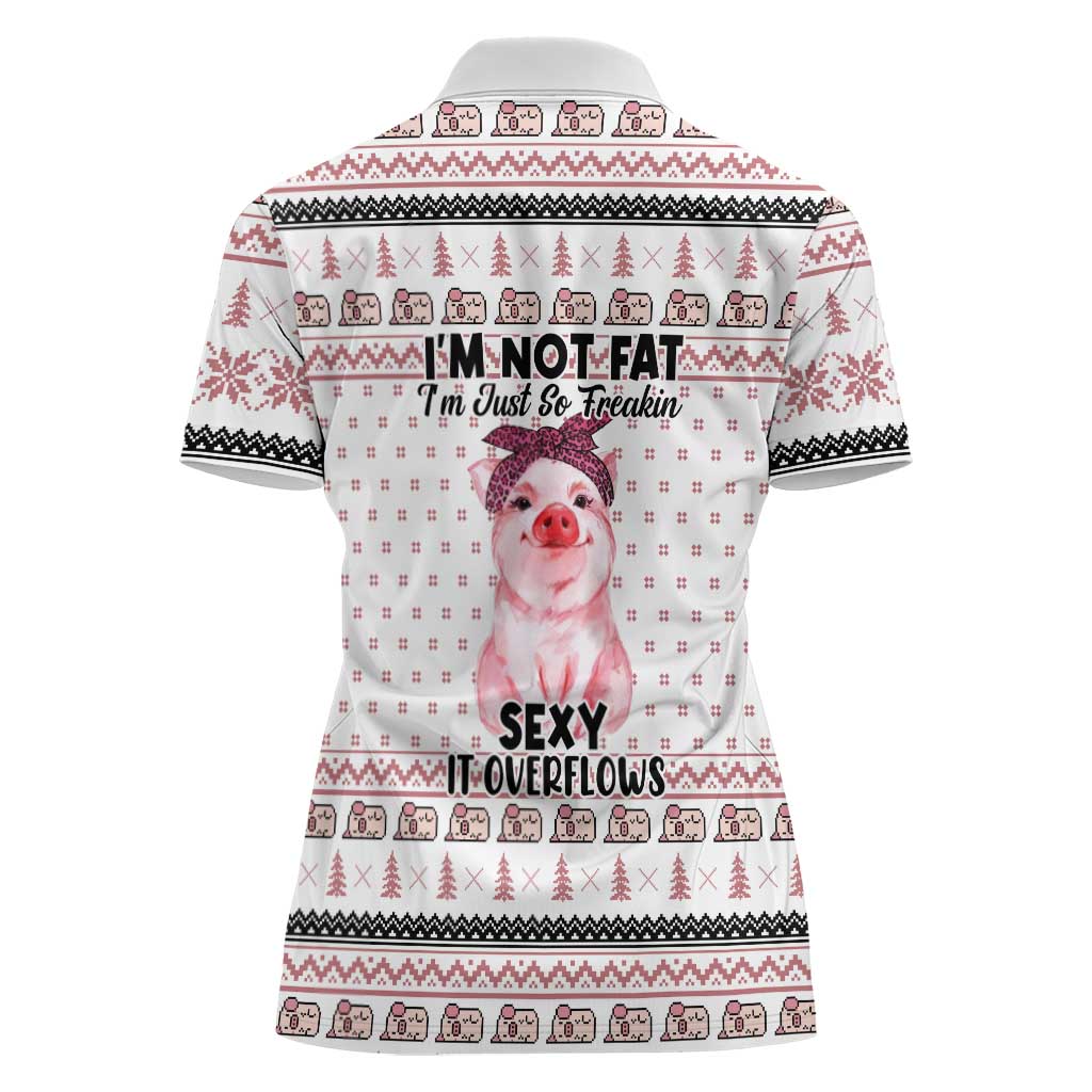 Pig Overflows Christmas Women Polo Shirt Xmas Holiday Patterns - Wonder Print Shop
