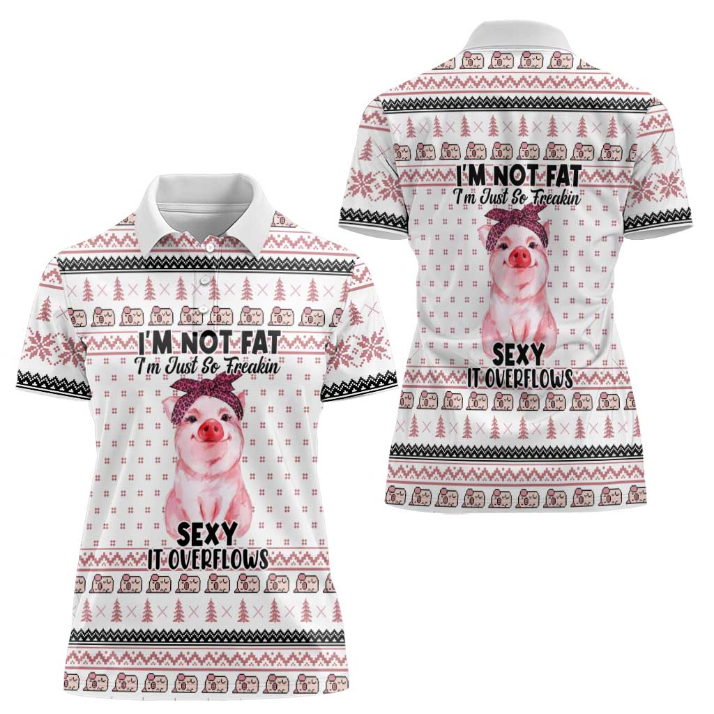 Pig Overflows Christmas Women Polo Shirt Xmas Holiday Patterns - Wonder Print Shop