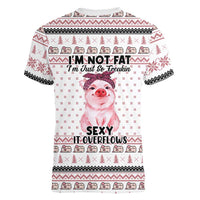 Pig Overflows Christmas Women V-Neck T-Shirt Xmas Holiday Patterns - Wonder Print Shop