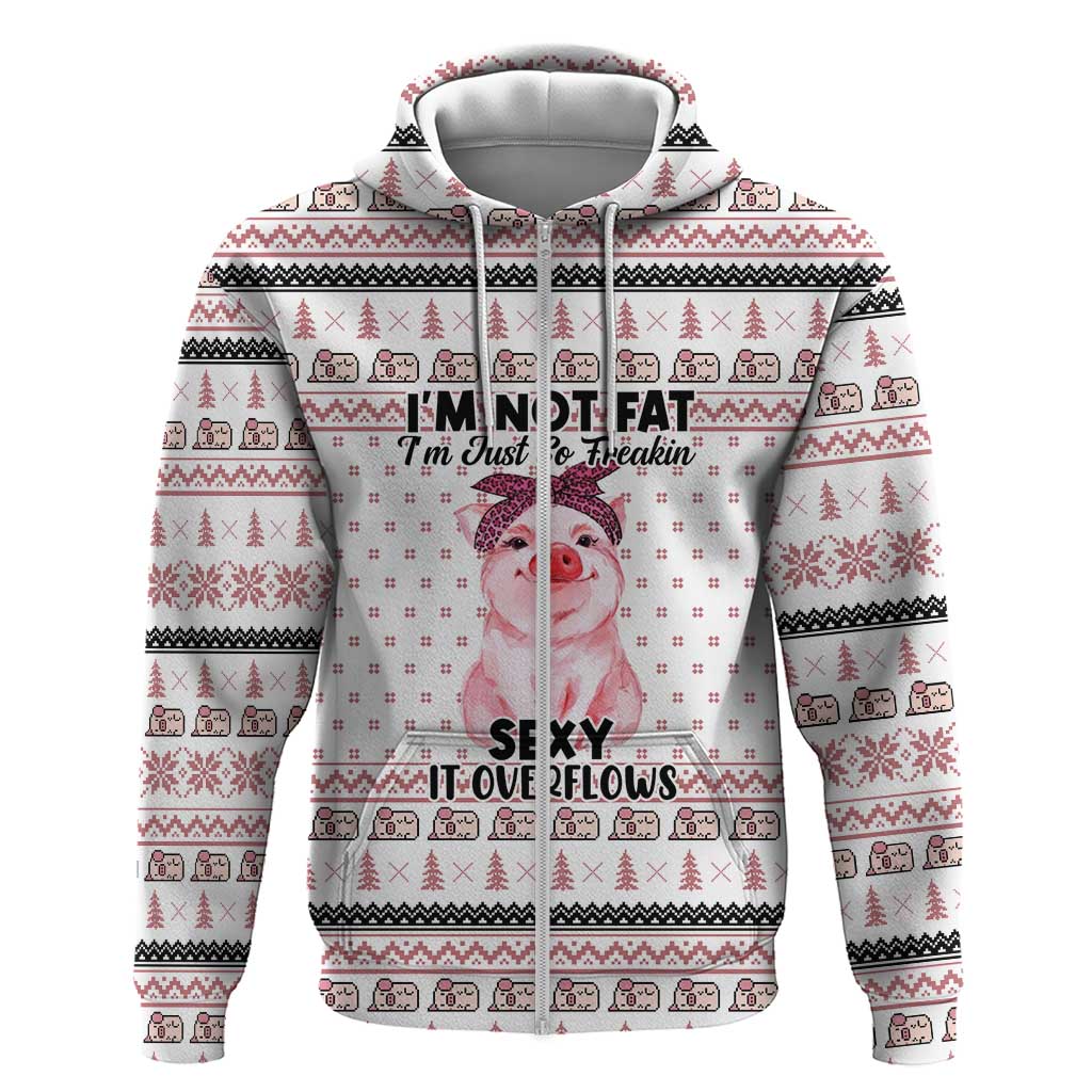 Pig Overflows Christmas Zip Hoodie Xmas Holiday Patterns - Wonder Print Shop