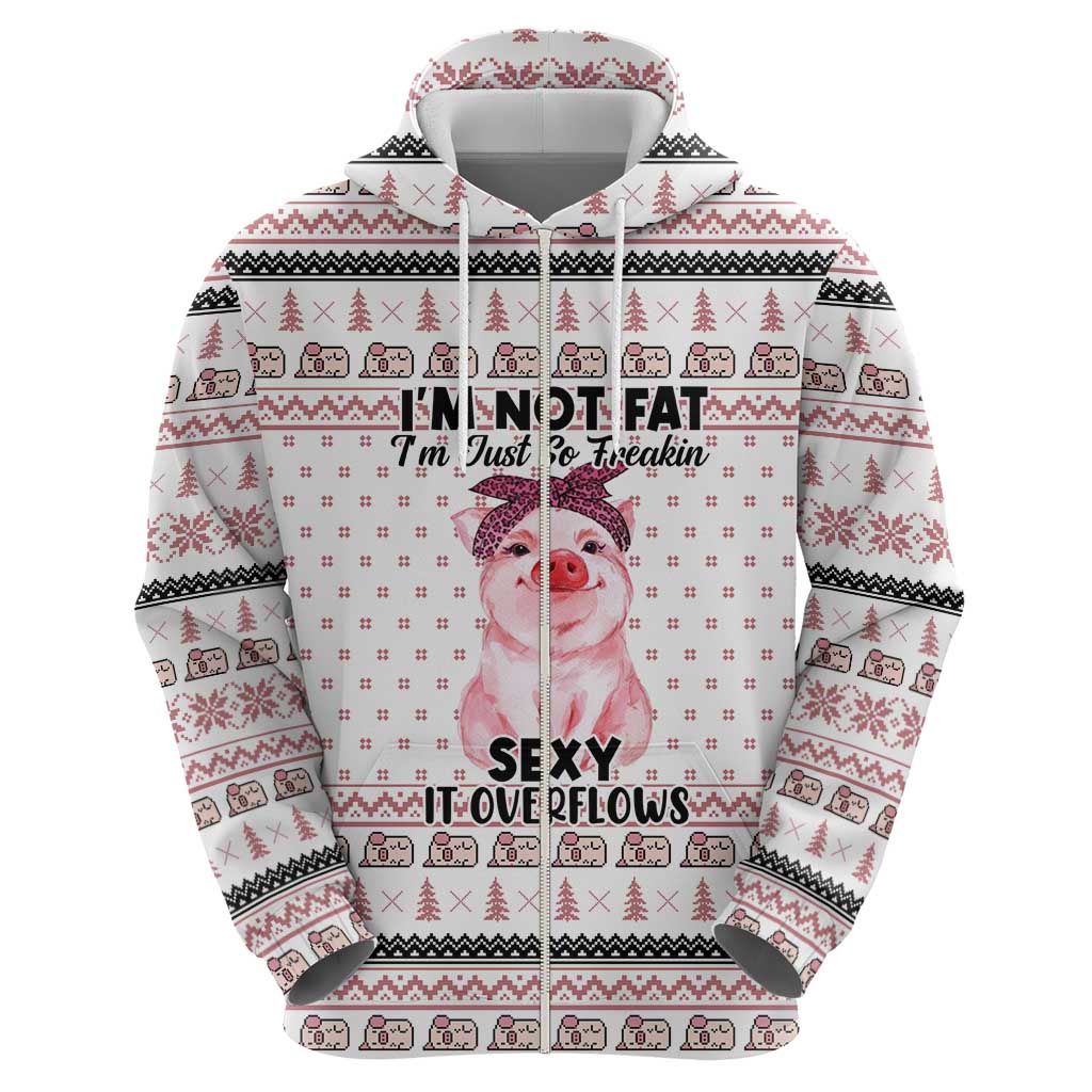 Pig Overflows Christmas Zip Hoodie Xmas Holiday Patterns - Wonder Print Shop